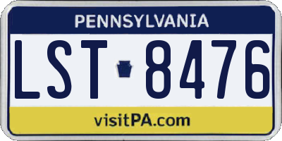 PA license plate LST8476