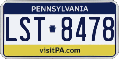 PA license plate LST8478