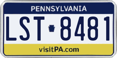 PA license plate LST8481