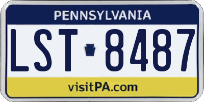 PA license plate LST8487