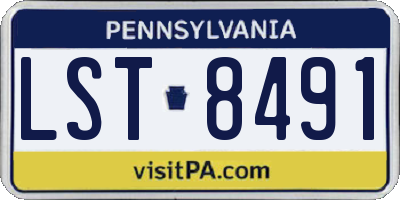 PA license plate LST8491
