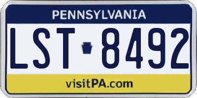 PA license plate LST8492