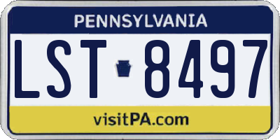 PA license plate LST8497