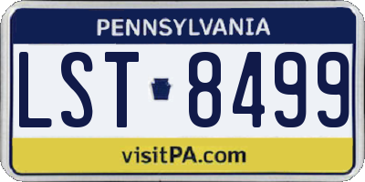 PA license plate LST8499