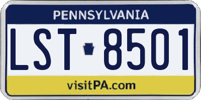 PA license plate LST8501