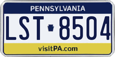PA license plate LST8504