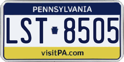 PA license plate LST8505