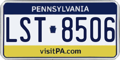 PA license plate LST8506
