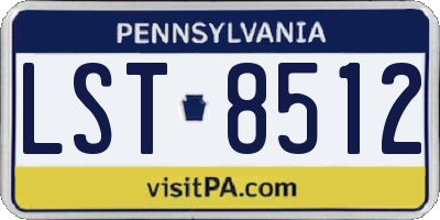 PA license plate LST8512