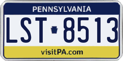 PA license plate LST8513