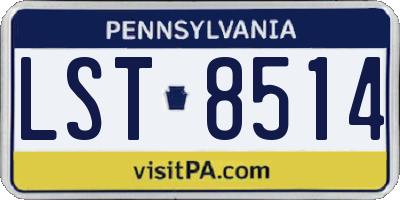 PA license plate LST8514