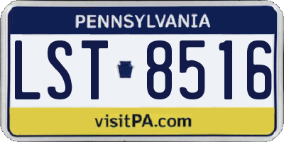 PA license plate LST8516