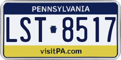 PA license plate LST8517