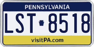 PA license plate LST8518