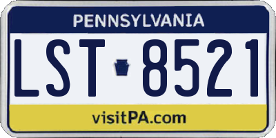 PA license plate LST8521