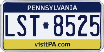 PA license plate LST8525