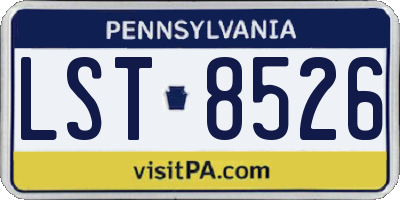 PA license plate LST8526