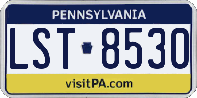 PA license plate LST8530