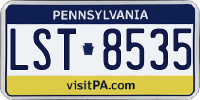 PA license plate LST8535