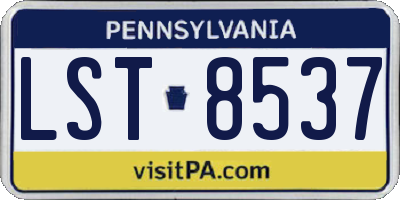 PA license plate LST8537