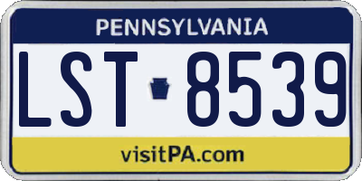 PA license plate LST8539