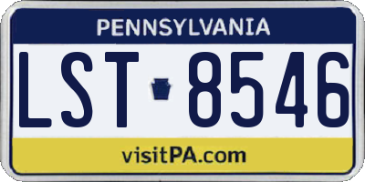 PA license plate LST8546