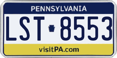 PA license plate LST8553