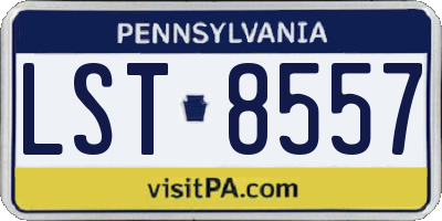 PA license plate LST8557