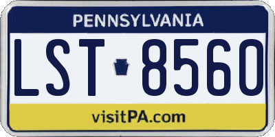 PA license plate LST8560