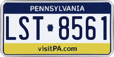 PA license plate LST8561
