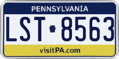 PA license plate LST8563