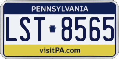 PA license plate LST8565