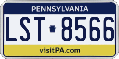 PA license plate LST8566