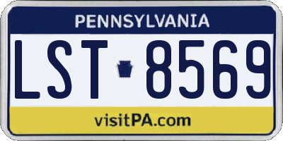 PA license plate LST8569