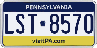 PA license plate LST8570