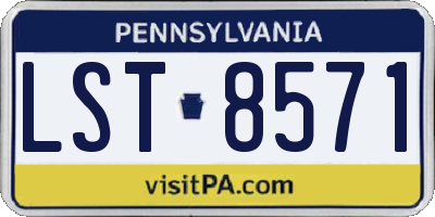 PA license plate LST8571