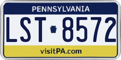 PA license plate LST8572