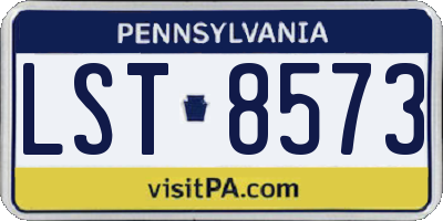 PA license plate LST8573