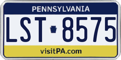 PA license plate LST8575