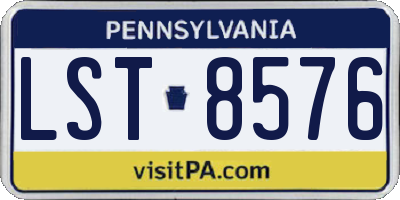 PA license plate LST8576