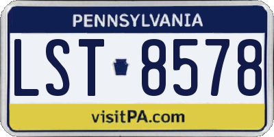 PA license plate LST8578