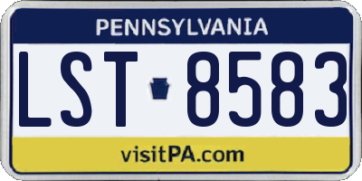 PA license plate LST8583