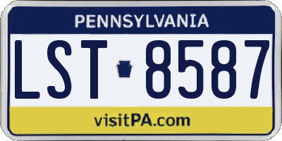 PA license plate LST8587