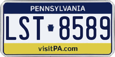 PA license plate LST8589