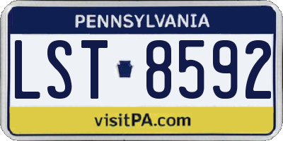 PA license plate LST8592