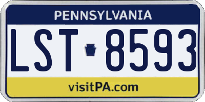 PA license plate LST8593