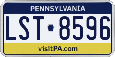 PA license plate LST8596