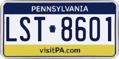 PA license plate LST8601