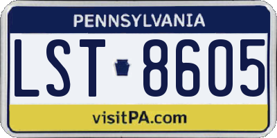 PA license plate LST8605