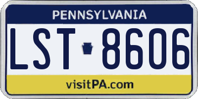 PA license plate LST8606